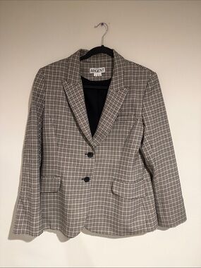 Argent Women's Black & White Plaid Blazer - Classic Tailored Jacket